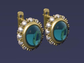 earrings 3d jewelry jewellry printable model gold silver diamond gem stone jewel jeweler 3d print model - Mito3D