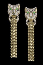 earrings 3d print model in 3dexport 3ds max 2014 higher- format obj stl 3dsmax- printing printer- jewelery diamonds diamond gold silver jewelry panther 3d print model - Mito3D