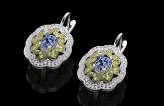 brincos diamante jóias de prata saphir tiffany 3d print model - Mito3D