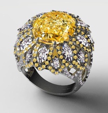 brincos anel jóias safira de pedra citrino esmeralda diamante luxo ouro super beleza feminino a mulher anéis 3d print model - Mito3D