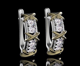 earrings ring gold silver diamonds tiffany jewelery jewelry 3d print model - Mito3D