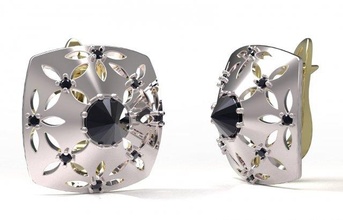 earrings 102 engagement ruby sapphire emerald diamond jewelry design brilliant setting gem 3d print model - Mito3D