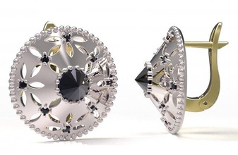 earrings 103 engagement ruby sapphire emerald diamond jewelry design brilliant setting gem 3d print model - Mito3D