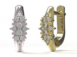 earrings 107 engagement ruby sapphire emerald diamond jewelry design brilliant setting gem 3d print model - Mito3D