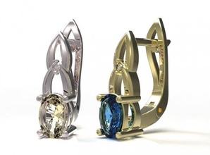 boucles d'oreilles 108 3d impression modèle in 3dexport engagement rubis saphir émeraude diamant bijoux conception brillant réglage gemme 3d print model - Mito3D