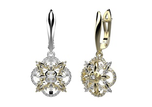 earrings 141 gold jewellery jewelry diamond 14k 18k 3d print model - Mito3D