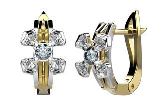 Ohrringe 141 gold Silber 14k 18k Hochzeit Diamanten 3d print model - Mito3D