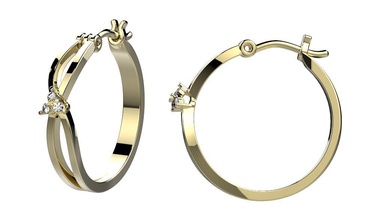 earrings 150 gold diamond printable 3d print model - Mito3D