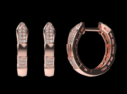 earrings 3 replica stones gold 3d print model - Mito3D