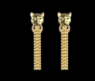 earrings 3d print model ring gold silver jewelry bracelet tiger panther panthera panter pantera pendant 3d print model - Mito3D