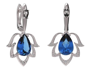 earrings 51 gold diamond jewelry ring ruby sapphire emerald valentines wedding jewellery 3d print model - Mito3D