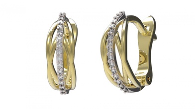 earrings 66 gold diamond ring jewelry ruby sapphire emerald valentines wedding jewellery 3d print model - Mito3D