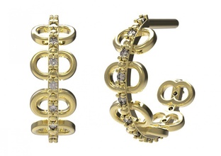 earrings 69 3d print model in 3dexport gold diamond ring jewelry ruby sapphire emerald valentines wedding jewellery 3d print model - Mito3D