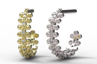 Ohrringe 70-1 gold diamond ring Schmuck ruby Saphir emerald valentines Hochzeit 3d print model - Mito3D