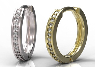 boucles d'oreilles 71 or le diamant de l'anneau bijoux ruby saphir l'émeraude la st-valentin mariage 3d print model - Mito3D