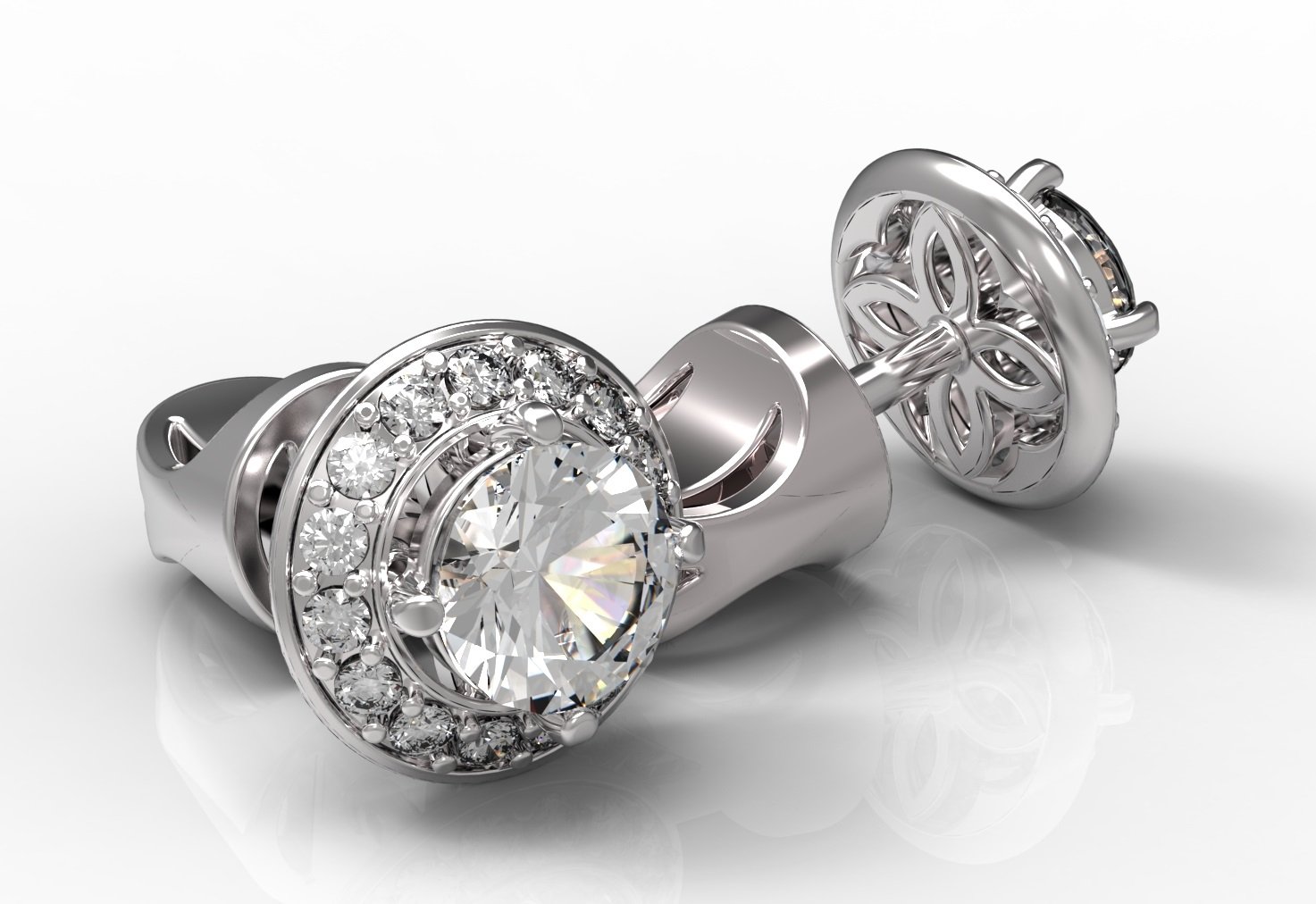 earrings 72 gold diamond ring jewelry ruby sapphire emerald valentines wedding jewellery 3D print model - Mito3D