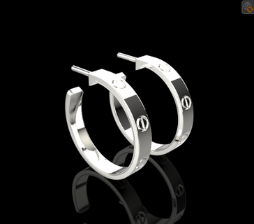 Ohrringe 723 013 Schmuck 3d cad 3dmodel Armband Ring Ohrring Nashorn Matrix zbrush Keyshot Magie Rendern Modellieren Anhänger 3d print model - Mito3D
