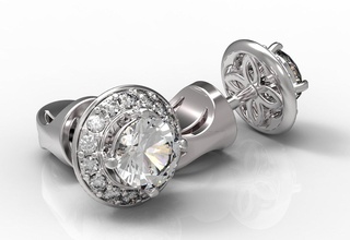 earrings 72 gold diamond ring jewelry ruby sapphire emerald valentines wedding jewellery 3d print model - Mito3D