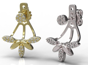 earrings 78 gold diamond ring jewelry ruby sapphire emerald valentines wedding jewellery 3d print model - Mito3D