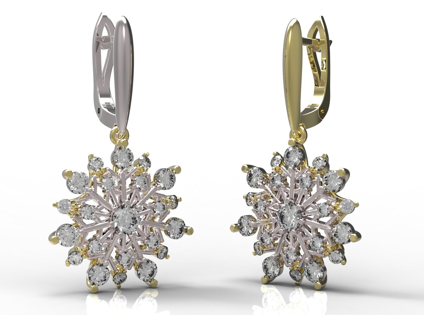 earrings 79-1 gold diamond ring jewelry ruby sapphire emerald valentines wedding jewellery 3D print model - Mito3D