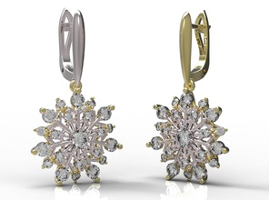 earrings 79-1 gold diamond ring jewelry ruby sapphire emerald valentines wedding jewellery 3d print model - Mito3D