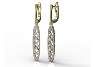 earrings 93 3d print model in 3dexport gold diamond jewelry ring ruby sapphire emerald valentines wedding jewellery 3d print model - Mito3D