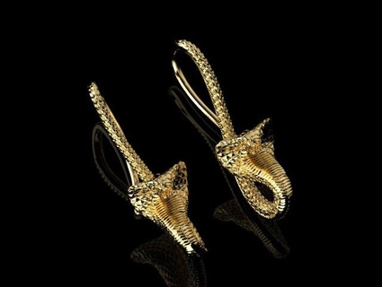 boucles d'oreilles cobra 3d impression modèle in 3dexport serpent vipère boa imprimante bague or argent bijoux anneaux 3d print model - Mito3D