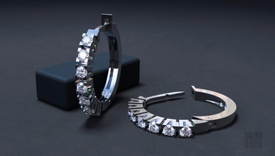 elmas küpe mücevher modell baskı Balmumu lüks tasarım taş yazdırılabilir stil moda cnc stl 3d print model - Mito3D