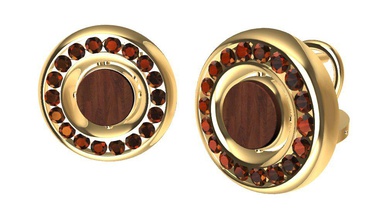 earrings gems wood 3d print model - Mito3D
