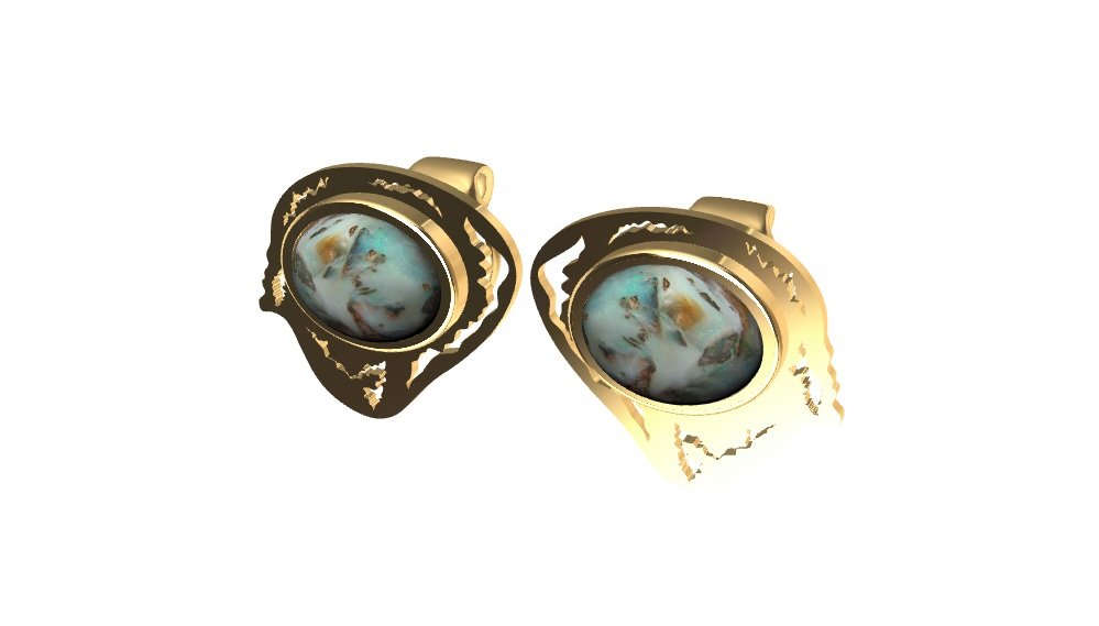 earrings opal 3D print model - Mito3D
