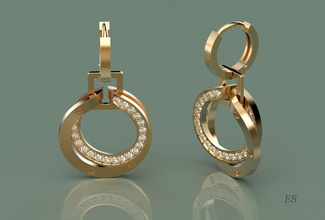 earrings stones gold diamonds printing cnc stl jewelry 3d print model - Mito3D