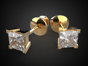 orecchini borchie oro e8 3d Stampa modello orecchino stampabile argento gioielleria cnc gioiello pietra preziosa gemma brillante diamante squillare sterlina moda attività commerciale zaffiro pendente 3d print model - Mito3D