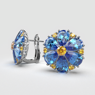 earrings v3 jewelrydesign gold printing-model gemstones printing earrings-design beauty woman-ring gift stl-obj earrings-stl earringmodel earringsdesign 3d print model - Mito3D