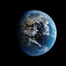 terra pianeta Tierra globo ambiente terreno superficie vray stelle nuvole realistico fotorealistico spazio solare atmosfera oceano 3d max nasa 3d print model - Mito3D