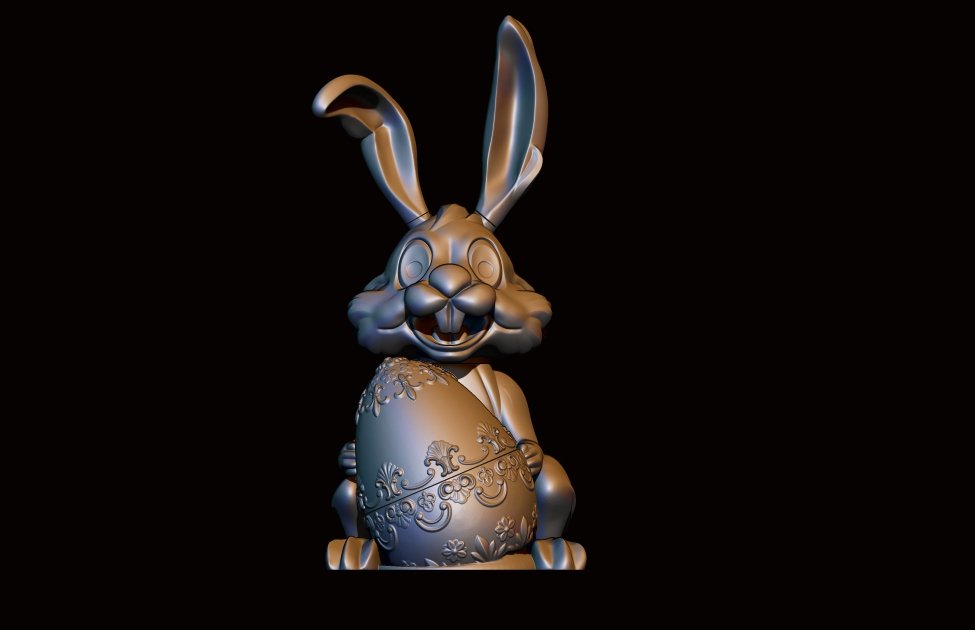 easter bunny 3d print model in figurines 3dexport rabbit egg decoration gift 3D print model - Mito3D