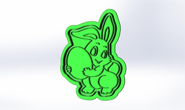 easter bunny cutter coffe tea holiday cookie 3d print model - Mito3D