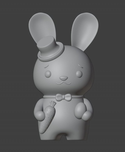 easter bunny boy figurine 3d print model in decor 3dexport rabbit carrot holiday egg 3d print model - Mito3D