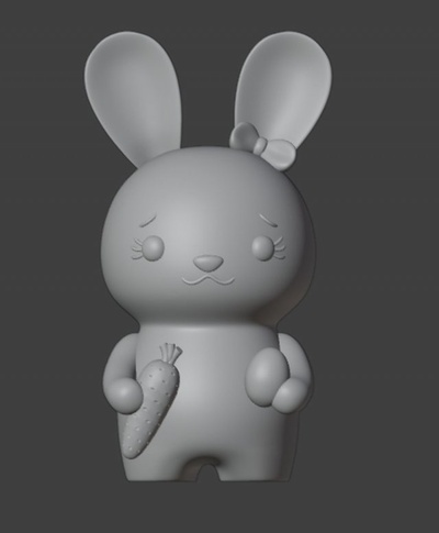 easter bunny girl figurine 3d print model in decor 3dexport rabbit carrot holiday egg 3d print model - Mito3D