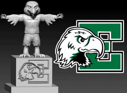 Oriental Michigan Eagles futebol equipe mascote estátua 3d impressão escultura universidade americano bola jogador 3d print model - Mito3D