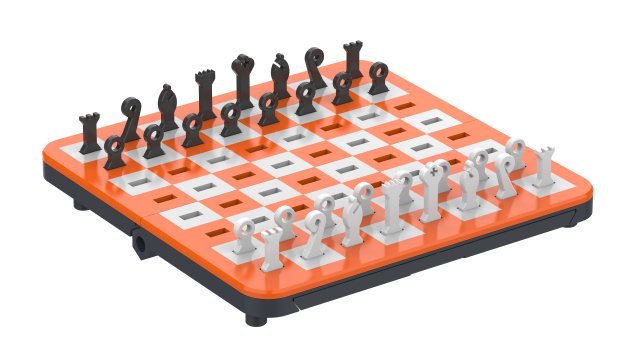 einfach drucken schach tafel tragbar druckbar stl dateien 3d modell spiele 3dexport spielzeug kunst diy cosplay spiel simpleboard zahlen königin könig bischof pferd turm pfand 3D print model - Mito3D