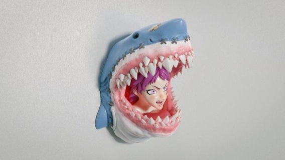 ebisu shark costume  sculpture dorohedoro ebisu anime anime-character manga shark cute animegirl magnets sculpture  3d print model - Mito3D