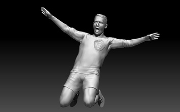 éden perigo 3d impressão modelo in homem 3dexport jogador futebol 3d print model - Mito3D