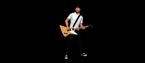 bordo u2 3d stampa modello in uomo 3dexport dave evans triel3d bono chitarrista roccia pop chitarra gibson parafango vertigine mart innocenza esperienza giosuè albero 3d print model - Mito3D