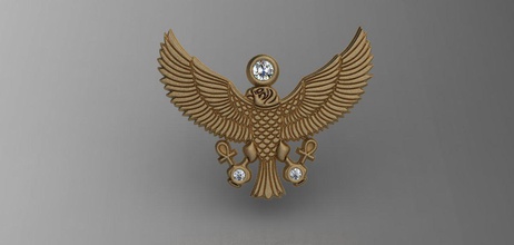 egyptian eagle 2018 3d print model in coins badges 3dexport 3d print model - Mito3D