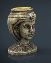 egyptian head 3d model in sculpture 3dexport egypt ancient civilization faces bust female woman cairo nilo pyramid desert gold 3d print model - Mito3D