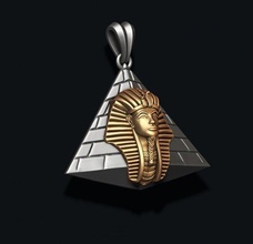egyptian pharaoh pyramid pendant apparel gold jewel jewellery jewelry necklace egypt mask tutankhamun ancient mummy tutenchamun pharaon faraon tutanhamon paraon paravon 3d print model - Mito3D