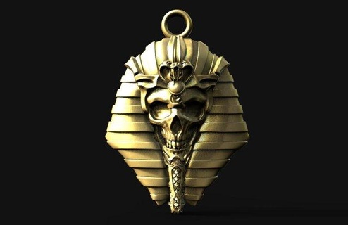 egyptian skull pendant pendants jewelry jewel 3d print model - Mito3D