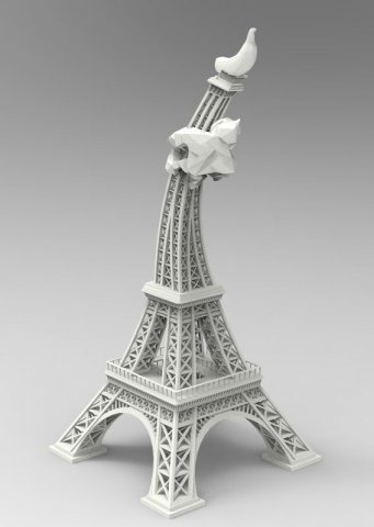 eiffel banana gratuito 3d stampa modello in architettura 3dexport torre miniatura accessori arte scarica stl 3dprint stampabile 3dmodel 3D print model - Mito3D