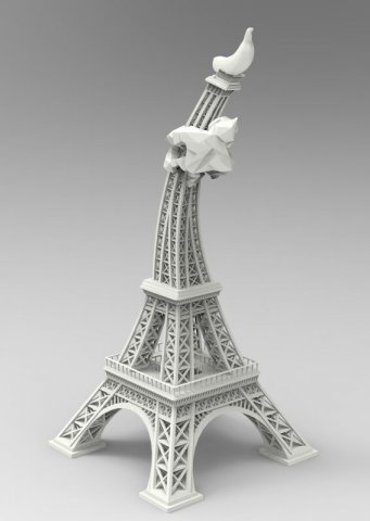 Eiffel banane libre architecture tour miniature accessoires art Télécharger 3dexport stl 3d 3dprint imprimable 3dmodel 3D print model - Mito3D