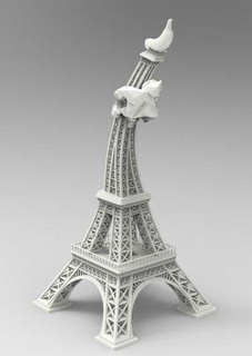 Eiffel Banane frei Architektur Turm Miniatur Zubehör Kunst download 3dexport stl 3d 3dprint druckbar 3dmodel 3d print model - Mito3D